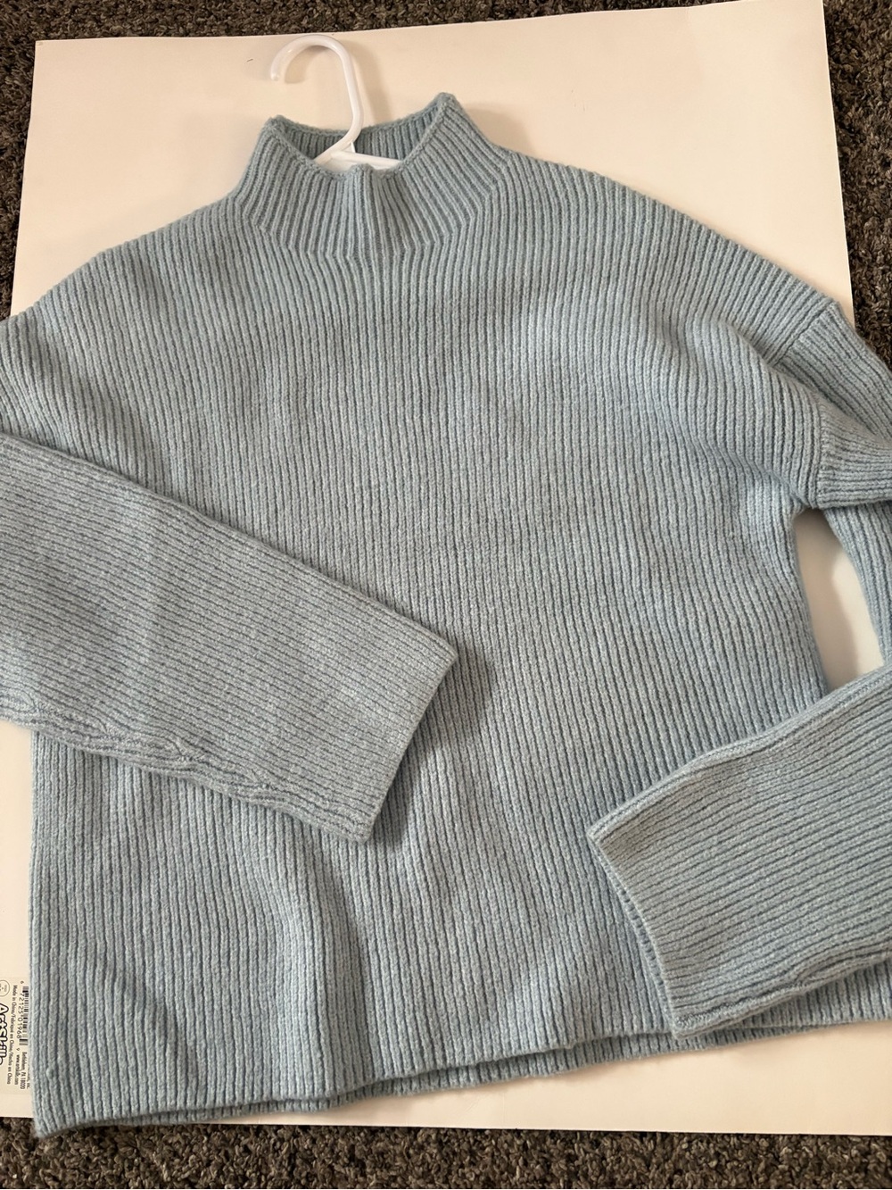 Abercrombie & Fitch Light Blue Ribbed Mock Neck Sweater